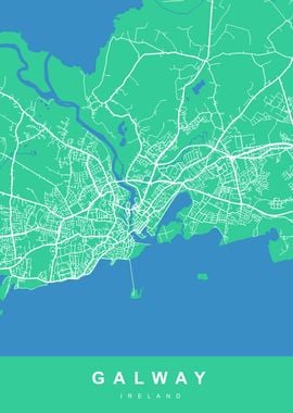 GALWAY Map IRELAND UK 