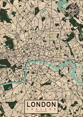 London City Map Vintage