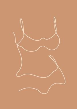 Nude woman line art