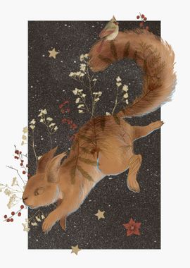 Wild Squirrel Floral