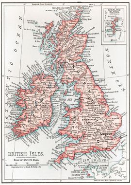 England Vintage Map