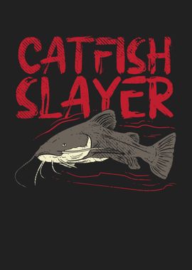 Funny Catfish Fishing Gear Hooked on Fishing design Poster for