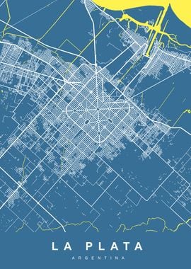 LA PLATA Map ARGENTINA