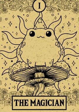 Line Art Tarot Card Frog