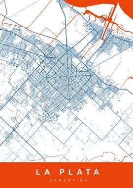 LA PLATA Map ARGENTINA