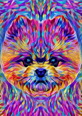 Pomeranian Colorful Art