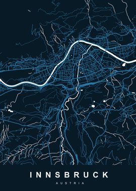 INNSBRUCK Map AUSTRIA