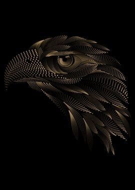 Golden Eagle head Art