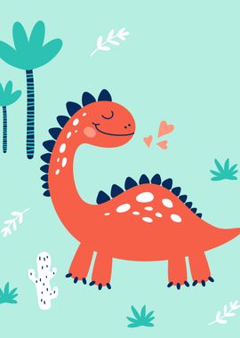 Dinosaurs Illustration Poster