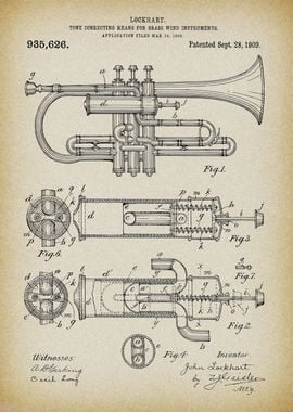 Vintage Trumpet Patent