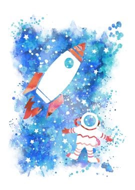 Rocket and astronaut 