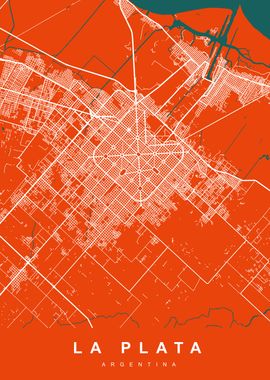 LA PLATA Map ARGENTINA