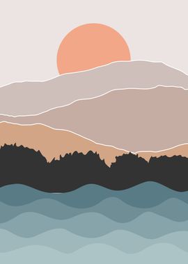 Sunrise abstract landscape