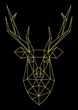 Deer Animal Geometric Gold