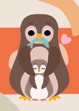 Mother and Baby Penguin 