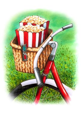 Bicycle and popcorn