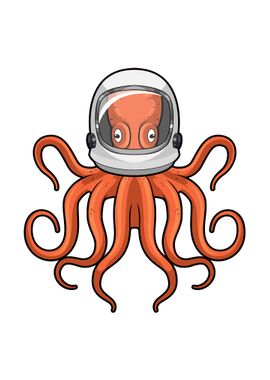 Octopus Astronaut Space