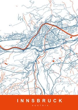 INNSBRUCK Map AUSTRIA