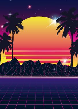 Flaming Sunset 80s Synth