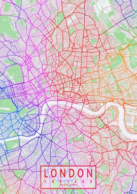 London City Map Colorful