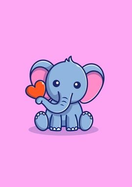 Cute Elephant Sitting