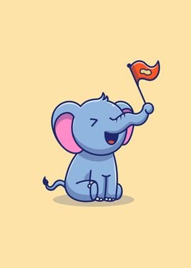 Cute Elephant Sitting