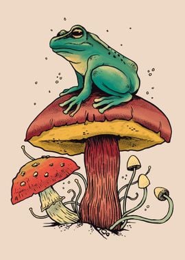 Frog at the Mushroom