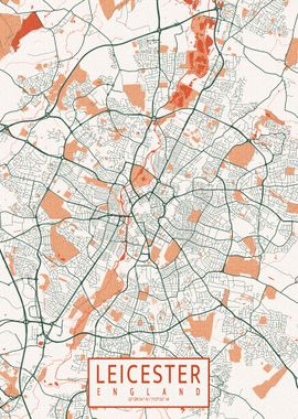 Leicester Map Bohemian