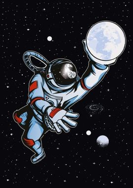 Astronaut in Space Moon