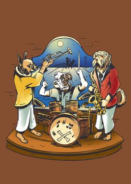 Dog animals band musicians