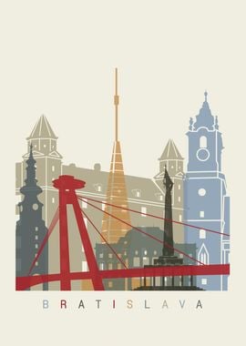 Bratislava skyline poster