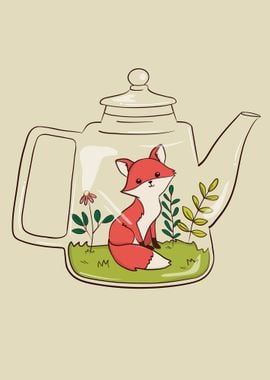 Cute Fox in a Bottle