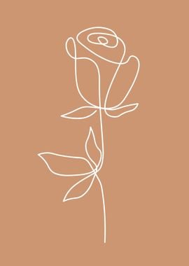 Rose Flower one line art