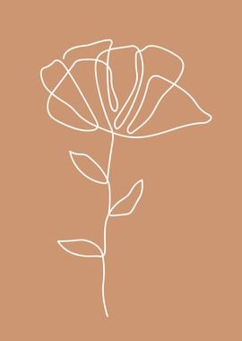 Floral single line drawing