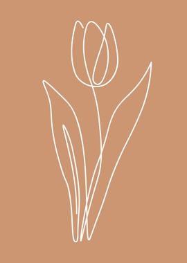 Flower Tulip one line art