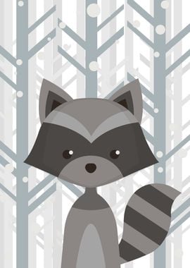 Funny Cute Raccoon animal