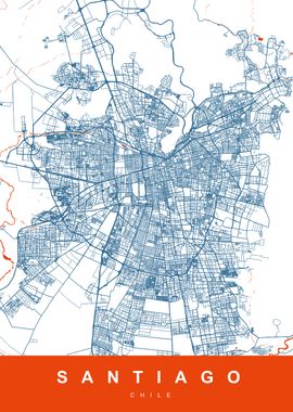 SANTIAGO Map CHILE