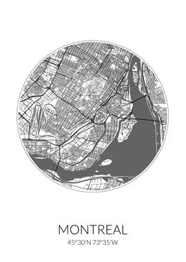 Montreal City Map White