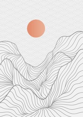 ABSTRACT MOUNTAIN LINE ART