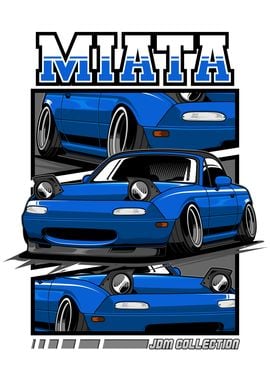 blue miata na6 mx5 jdm car