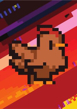 Cute Pixel Art Chicken