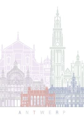 ANTWERP SKYLINE POSTER