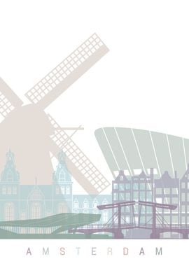 AMSTERDAM SKYLINE POSTER