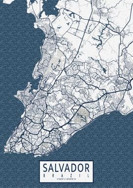 Salvador City Map Coastal