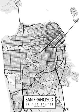 San Francisco Map Light