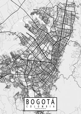 Bogota City Map Light