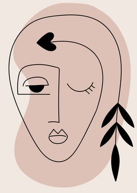 Minimal face line drawings