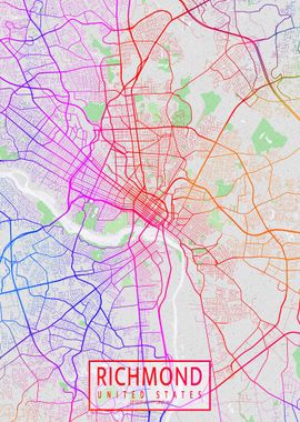 Richmond City Map Colorful