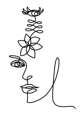 One Line Art Woman