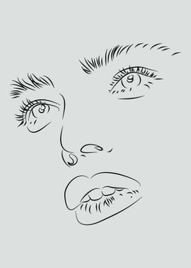 One Line Art Woman